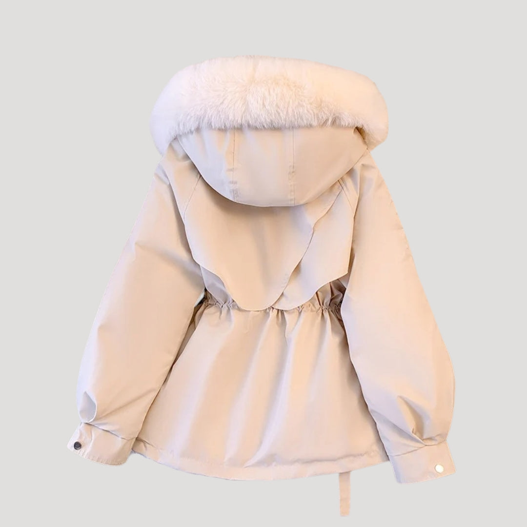 Women’s winter parka coat faux fur hood jacket