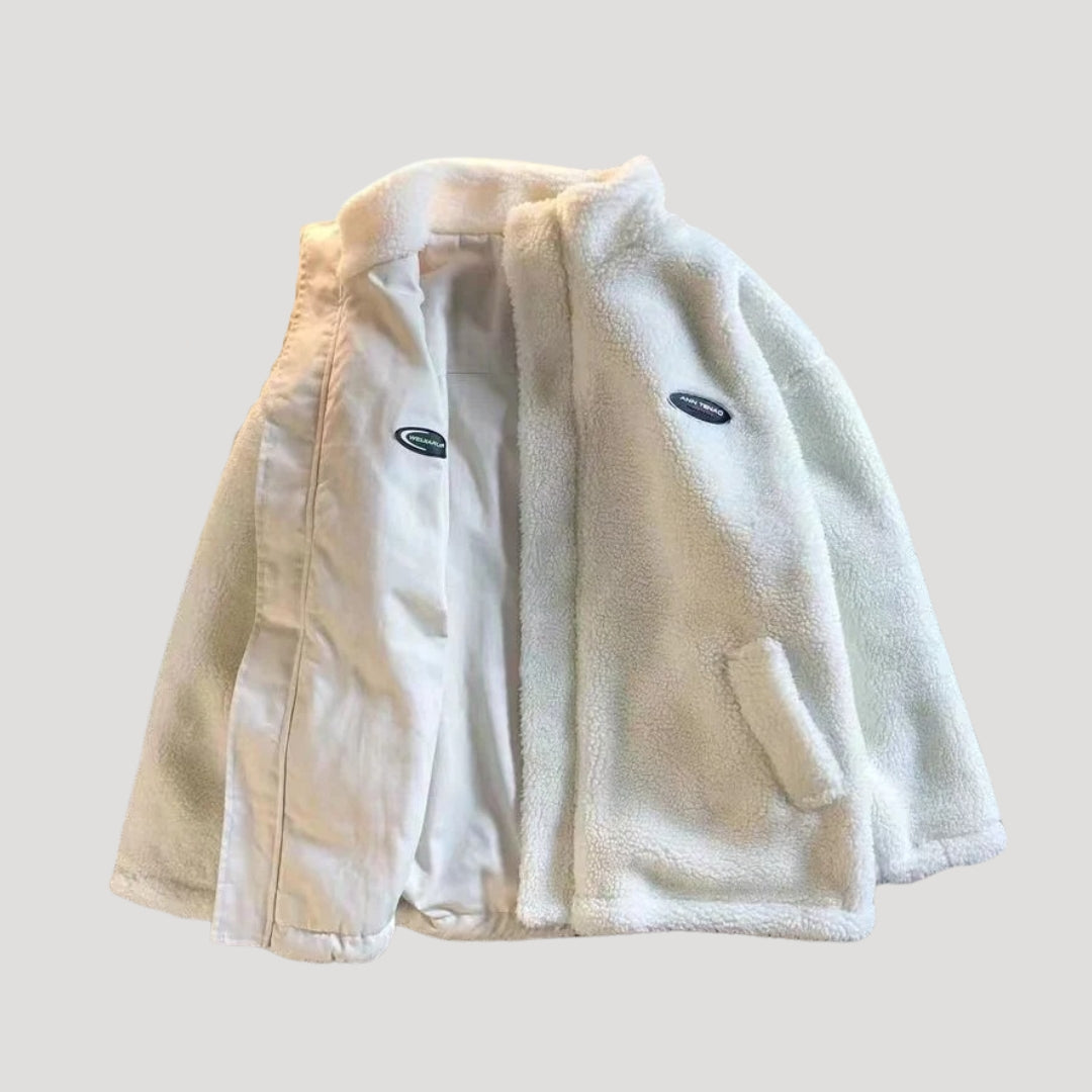 Women's reversible fleece heart print jacket