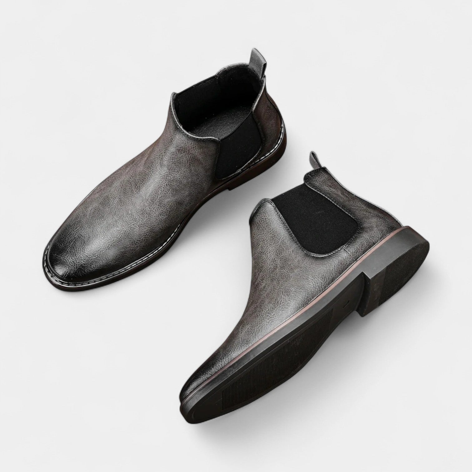 Men’s Classic Black Chelsea Boots – Premium Leather Look, Comfort Fit