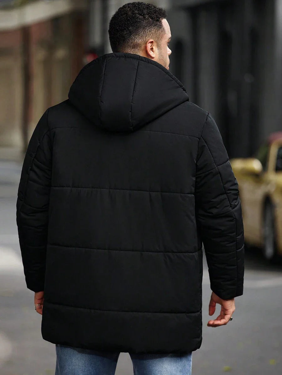 Men’s Heavy Puffer Parka – Thermal Winter Coat with Hood