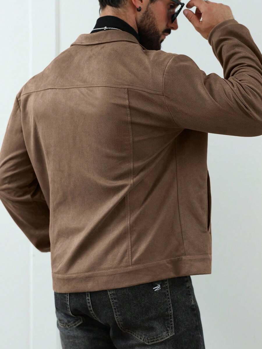 Heritage Suede-Look Button Jacket – Classic Style & Everyday Comfort