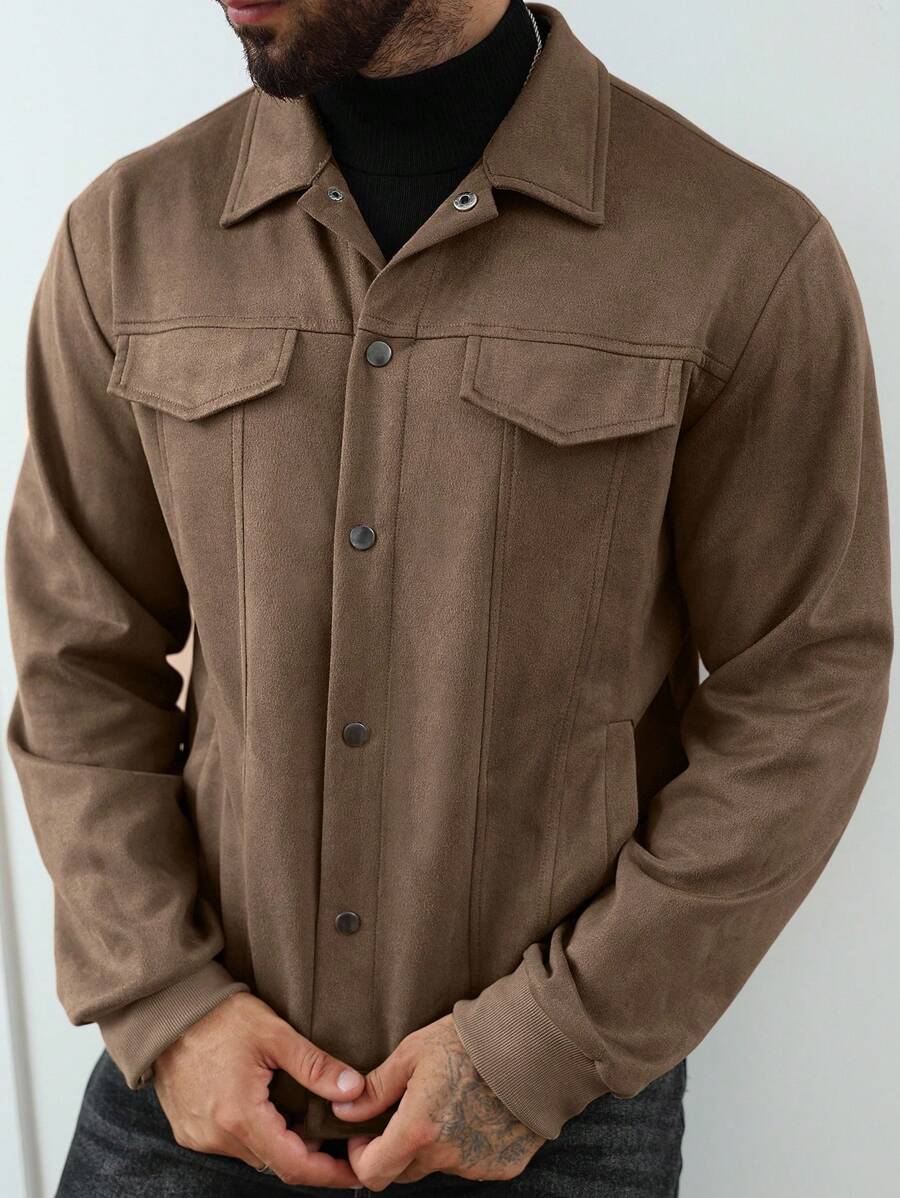 Heritage Suede-Look Button Jacket – Classic Style & Everyday Comfort