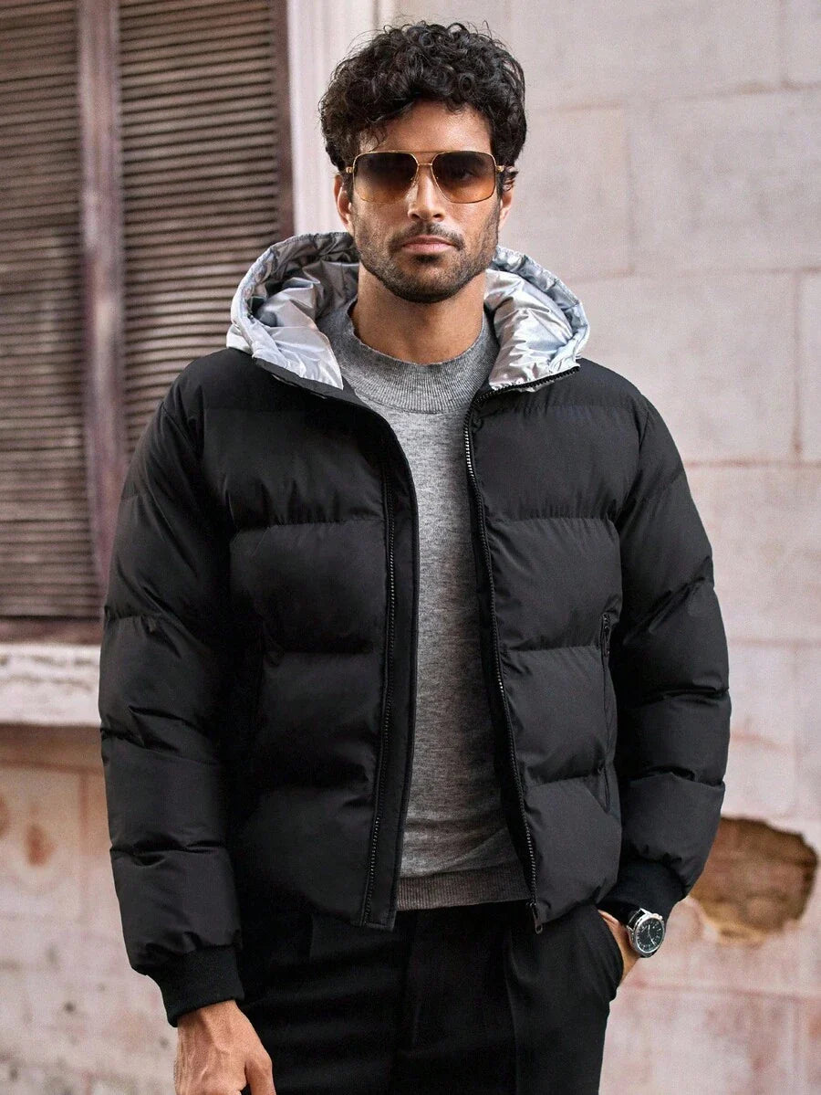 Men’s Premium Thermal Puffer Jacket – Lightweight Warm Hooded Winter