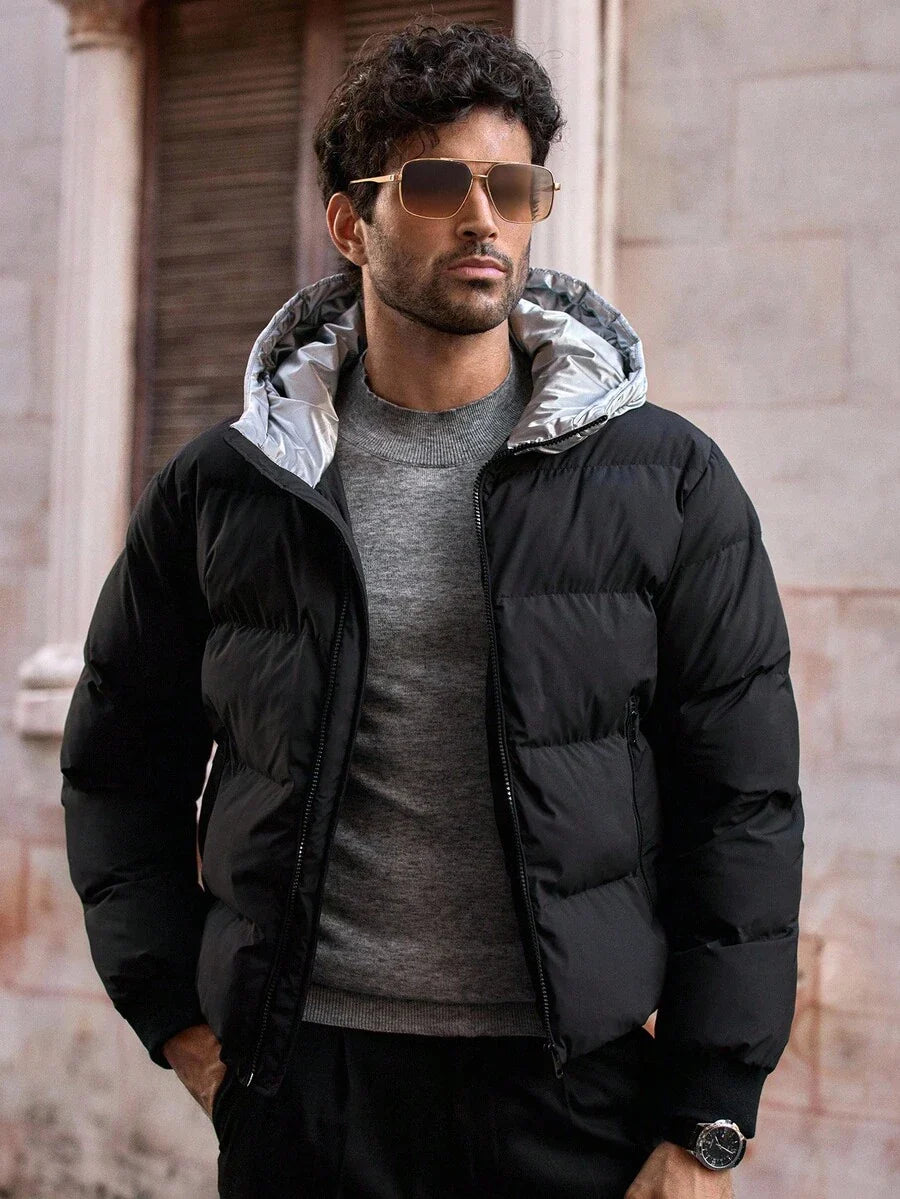 Men’s Premium Thermal Puffer Jacket – Lightweight Warm Hooded Winter
