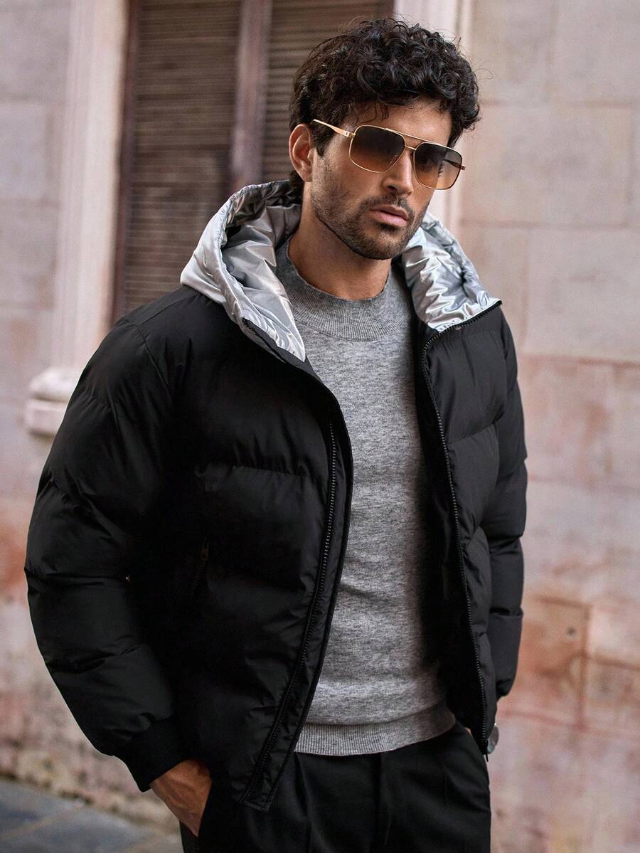 Men’s Premium Thermal Puffer Jacket – Lightweight Warm Hooded Winter