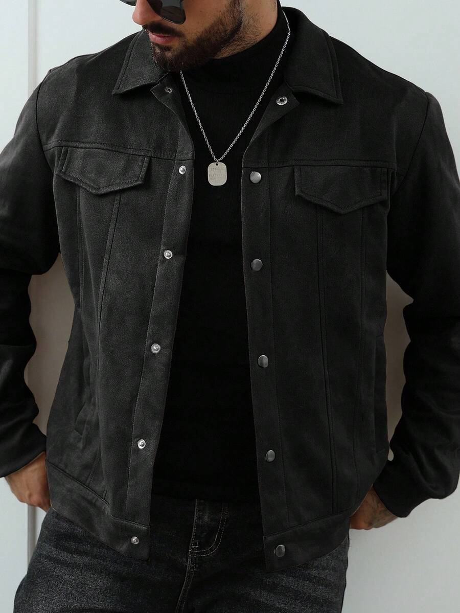 Heritage Suede-Look Button Jacket – Classic Style & Everyday Comfort