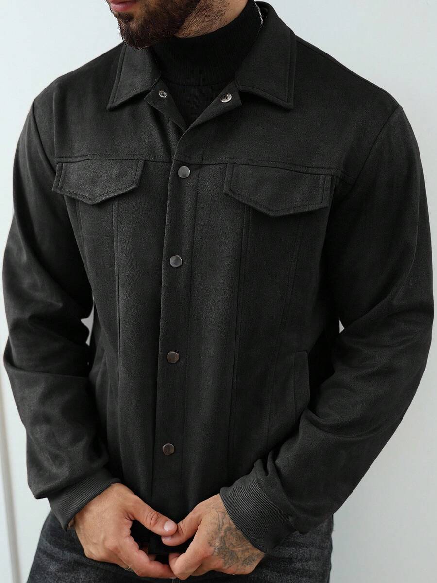 Heritage Suede-Look Button Jacket – Classic Style & Everyday Comfort