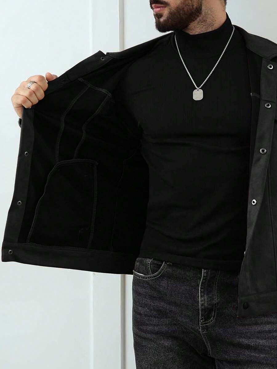 Heritage Suede-Look Button Jacket – Classic Style & Everyday Comfort