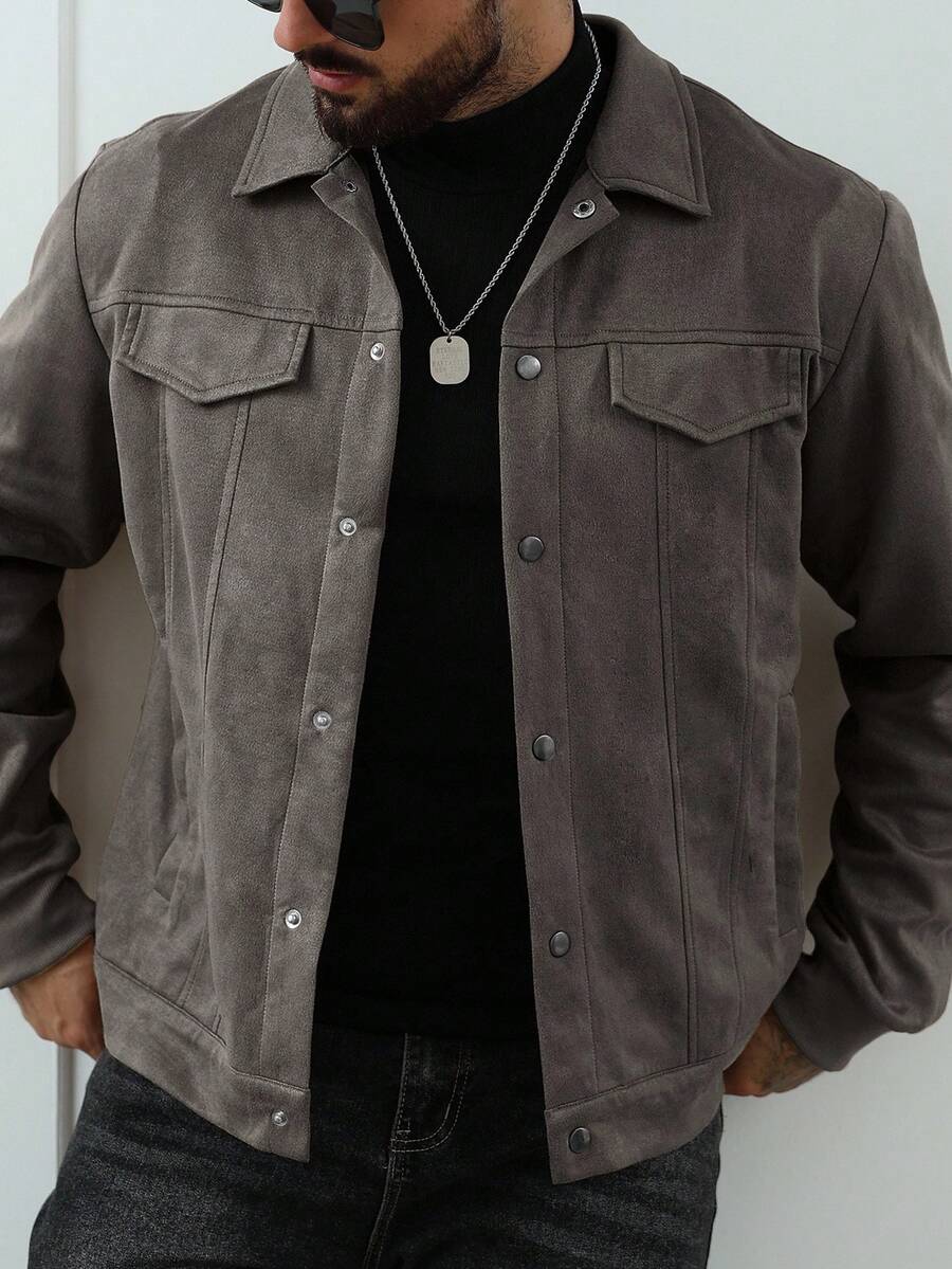 Heritage Suede-Look Button Jacket – Classic Style & Everyday Comfort