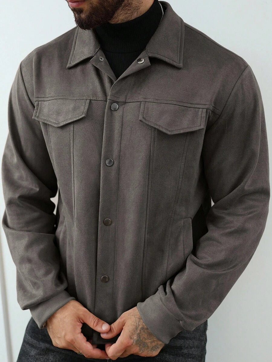 Heritage Suede-Look Button Jacket – Classic Style & Everyday Comfort