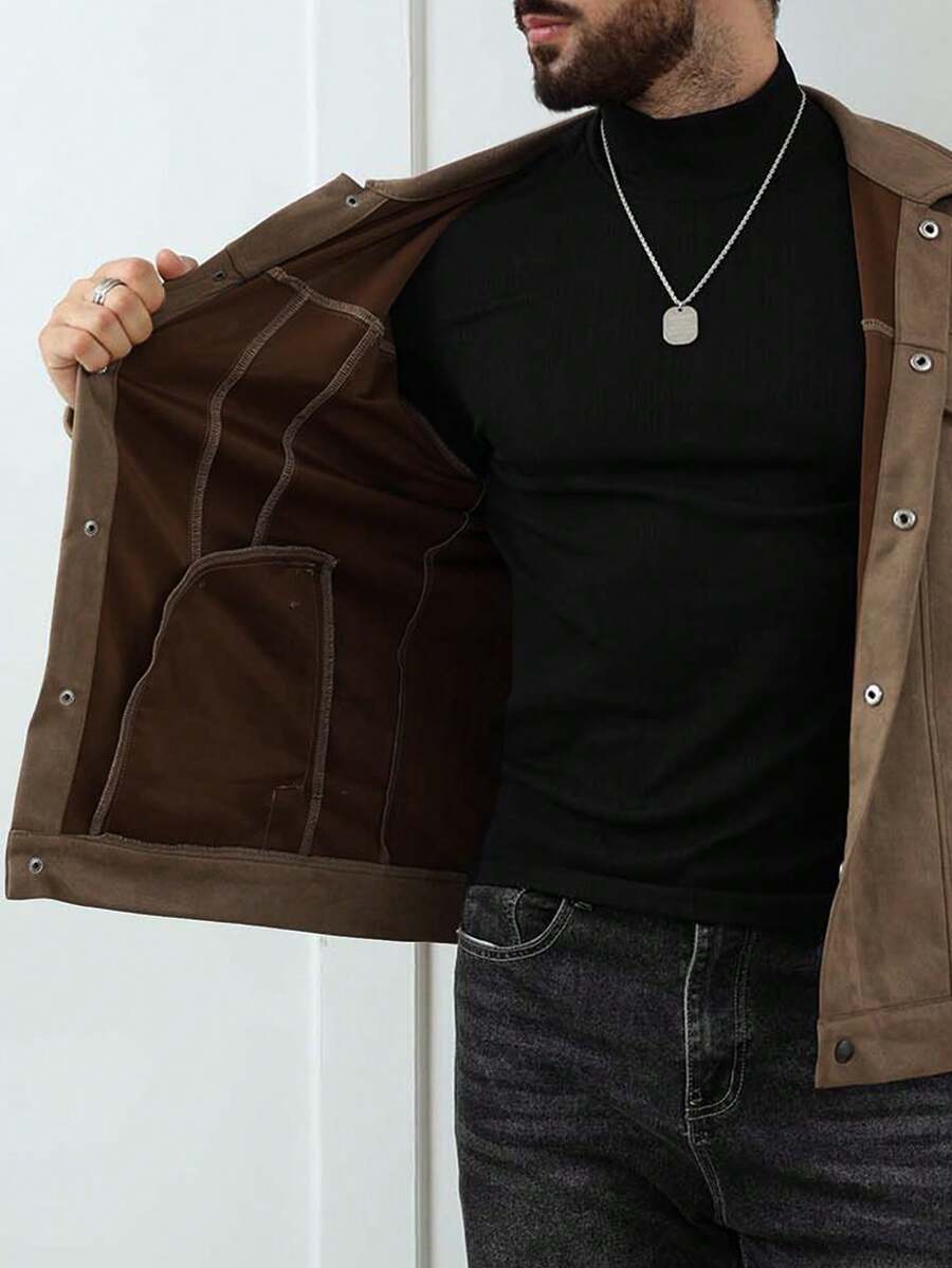 Heritage Suede-Look Button Jacket – Classic Style & Everyday Comfort