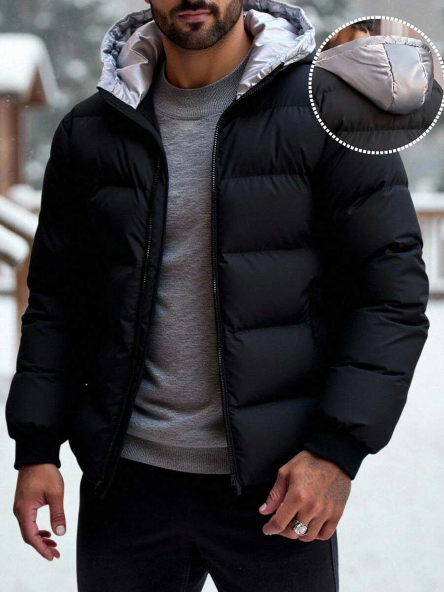 Men’s Premium Thermal Puffer Jacket – Lightweight Warm Hooded Winter