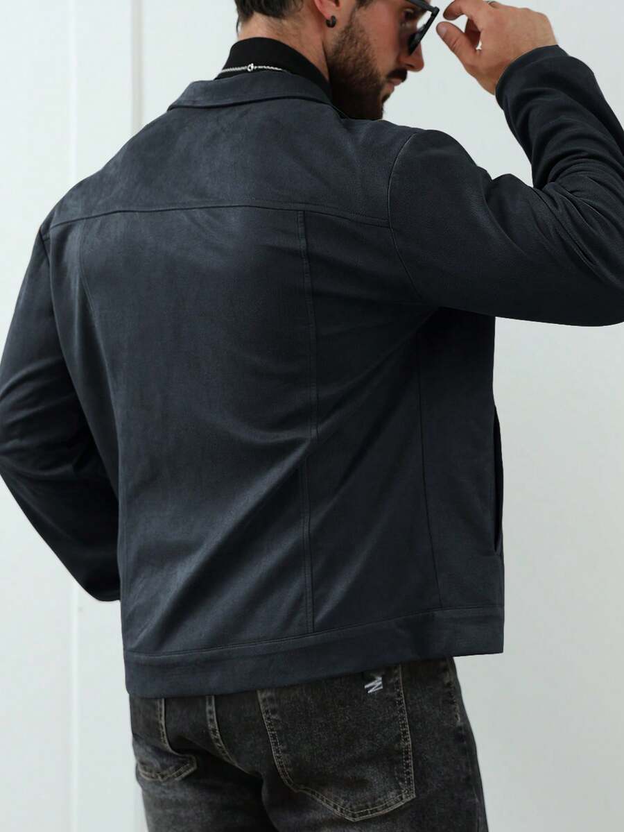 Heritage Suede-Look Button Jacket – Classic Style & Everyday Comfort