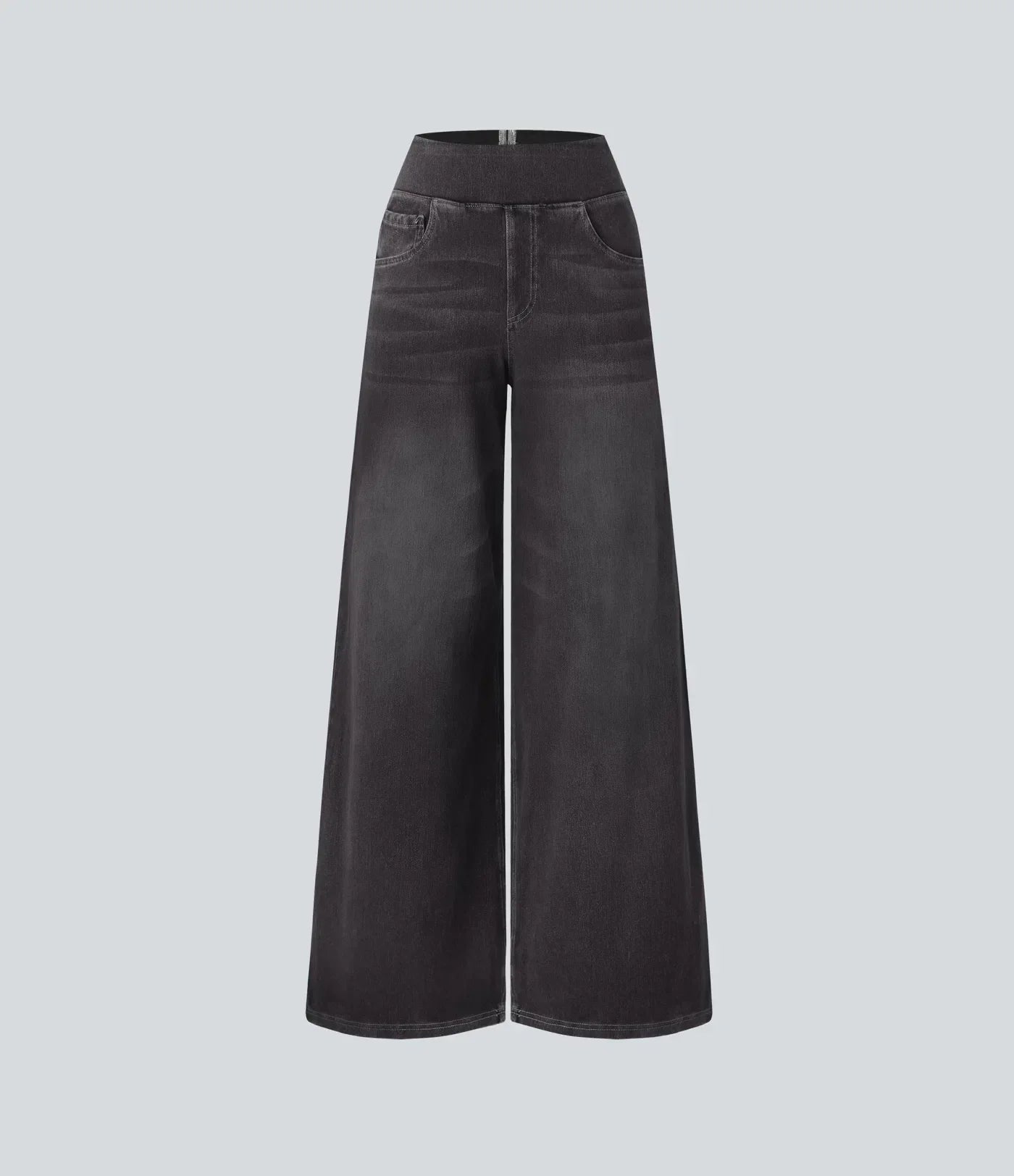 Women’s High-Rise Stretch Wide-Leg Jeans – Soft Comfort Waistband