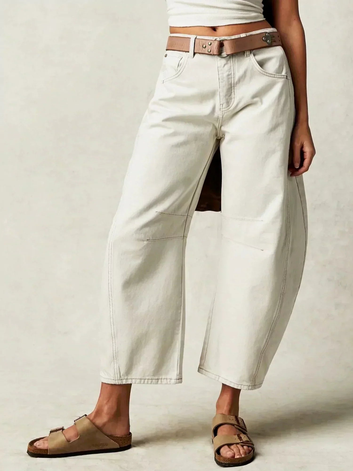 Women’s Wide-Leg Leopard Print Jeans – High-Waist Statement Trousers