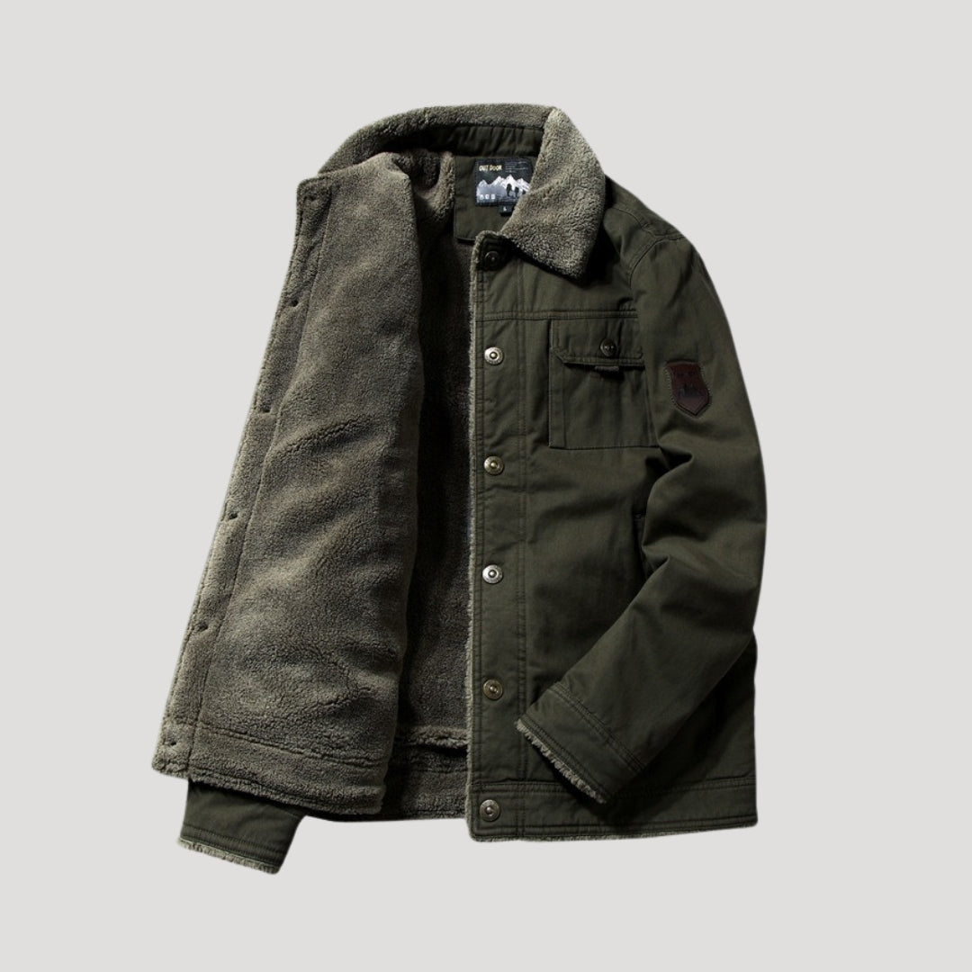 Men’s rugged workwear jacket fleece lined
