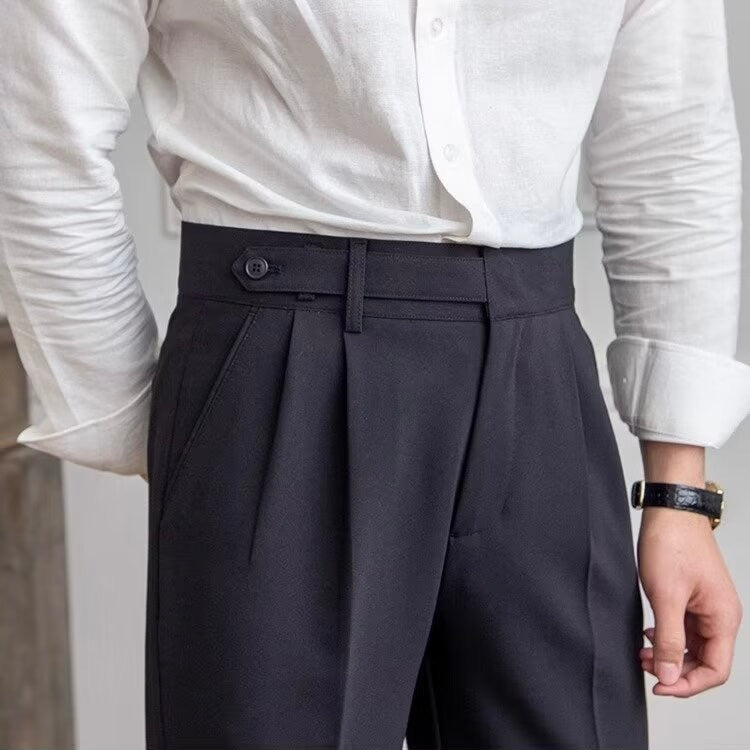 Tailored Pleated Ankle Trousers – Modern Smart Fit by