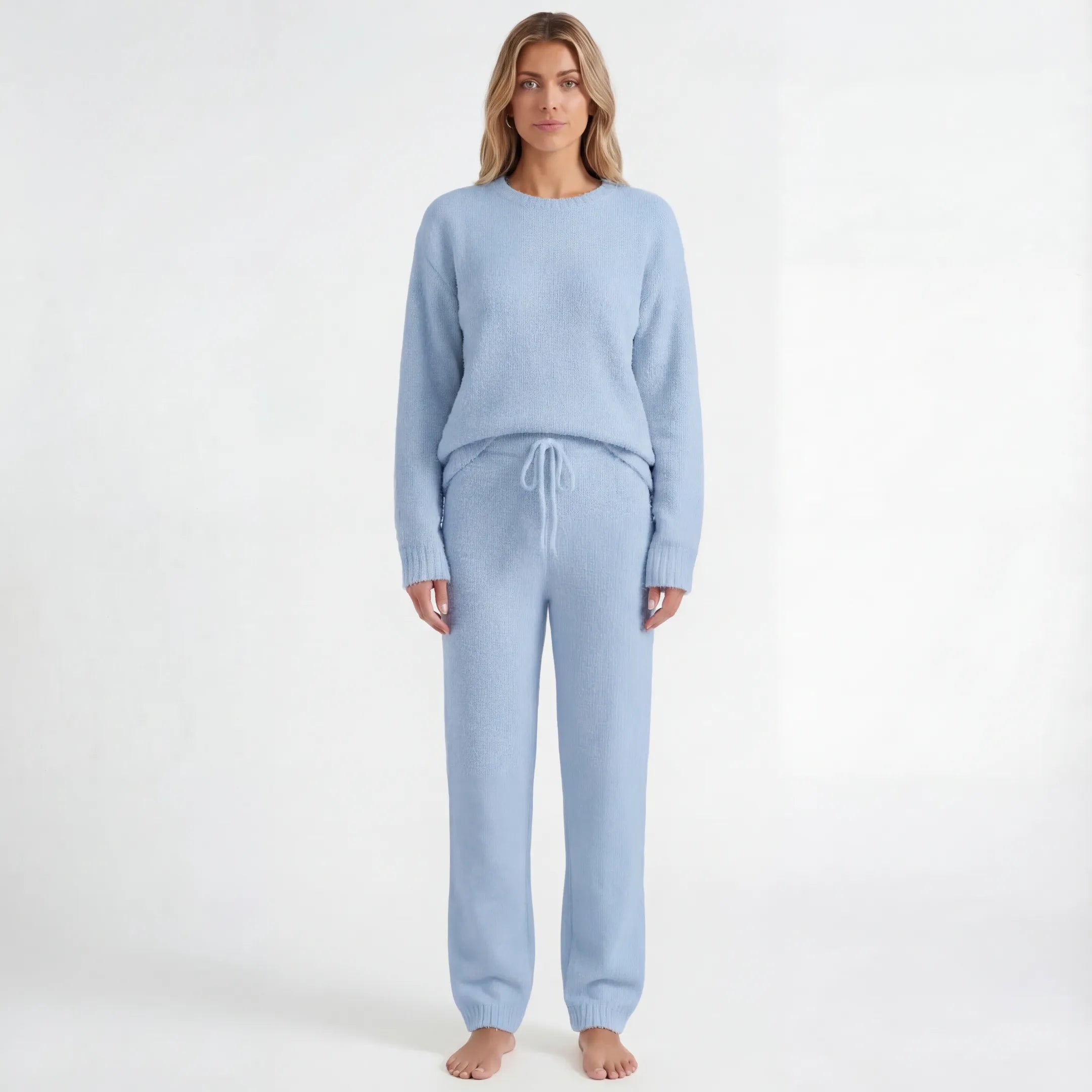 Women’s Soft Knit Loungewear Set – Jumper & Drawstring Trousers