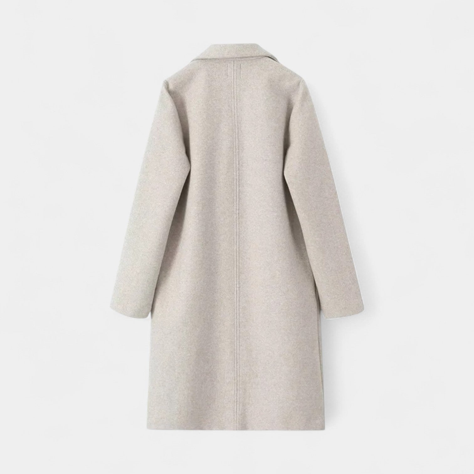 Women’s Long Tailored Coat – Classic Fit, Minimal Design