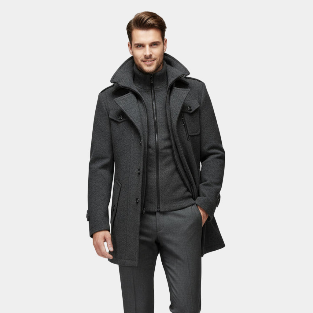 Men’s Premium Wool Overcoat – Tailored, Warm & Timeless Elegance