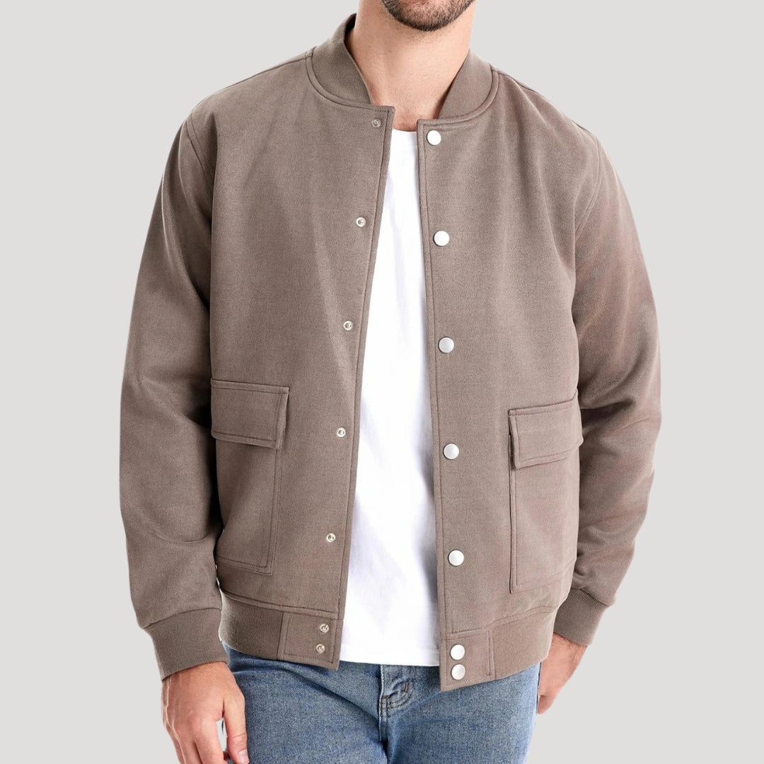 Minimalist Soft-Touch Bomber Jacket