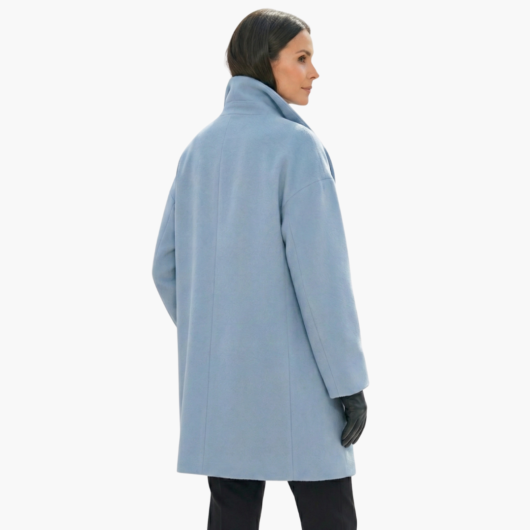 Women’s Oversized Wool-Blend Coat – Elegant Draped Winter Jacket