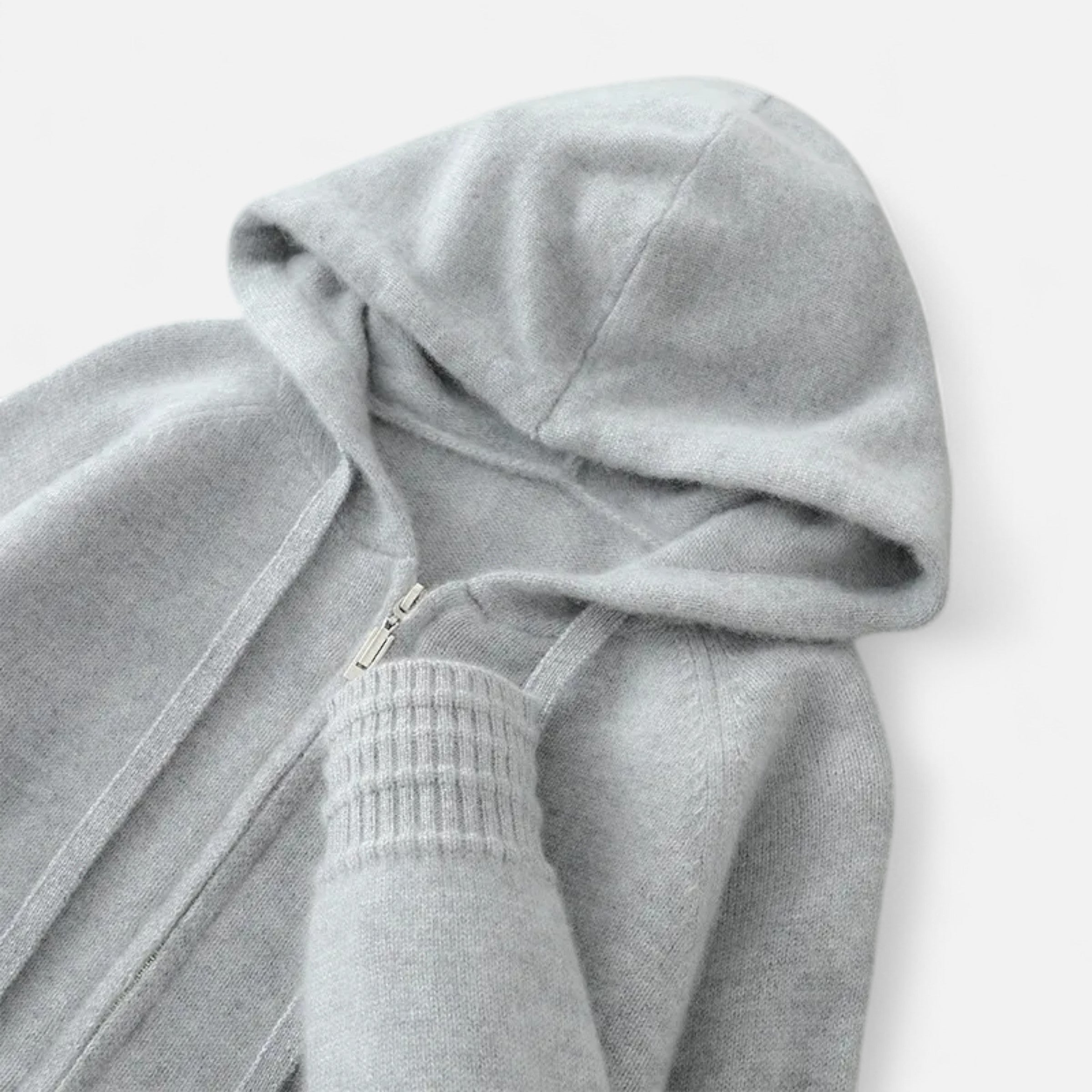 Premium Knit Hooded Zip Cardigan – Warm Minimal & Stylish