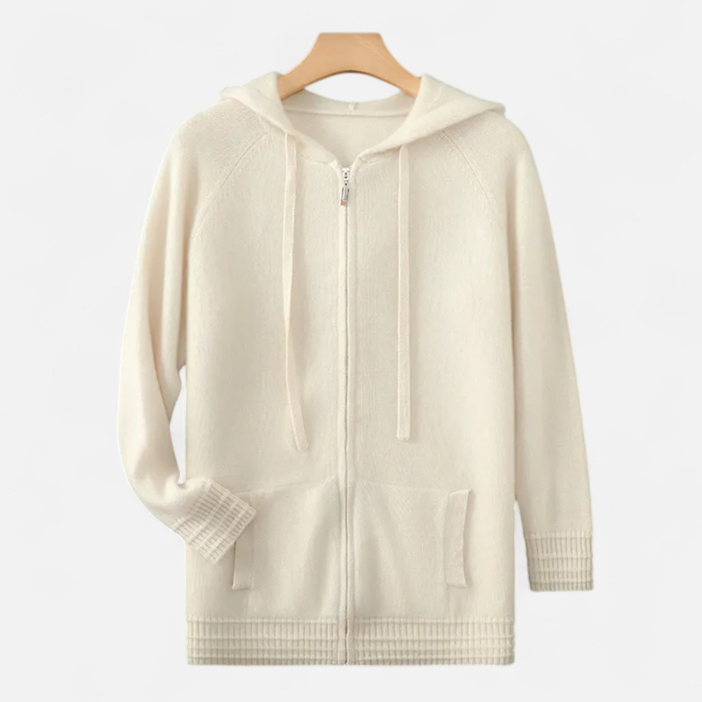 Premium Knit Hooded Zip Cardigan – Warm Minimal & Stylish