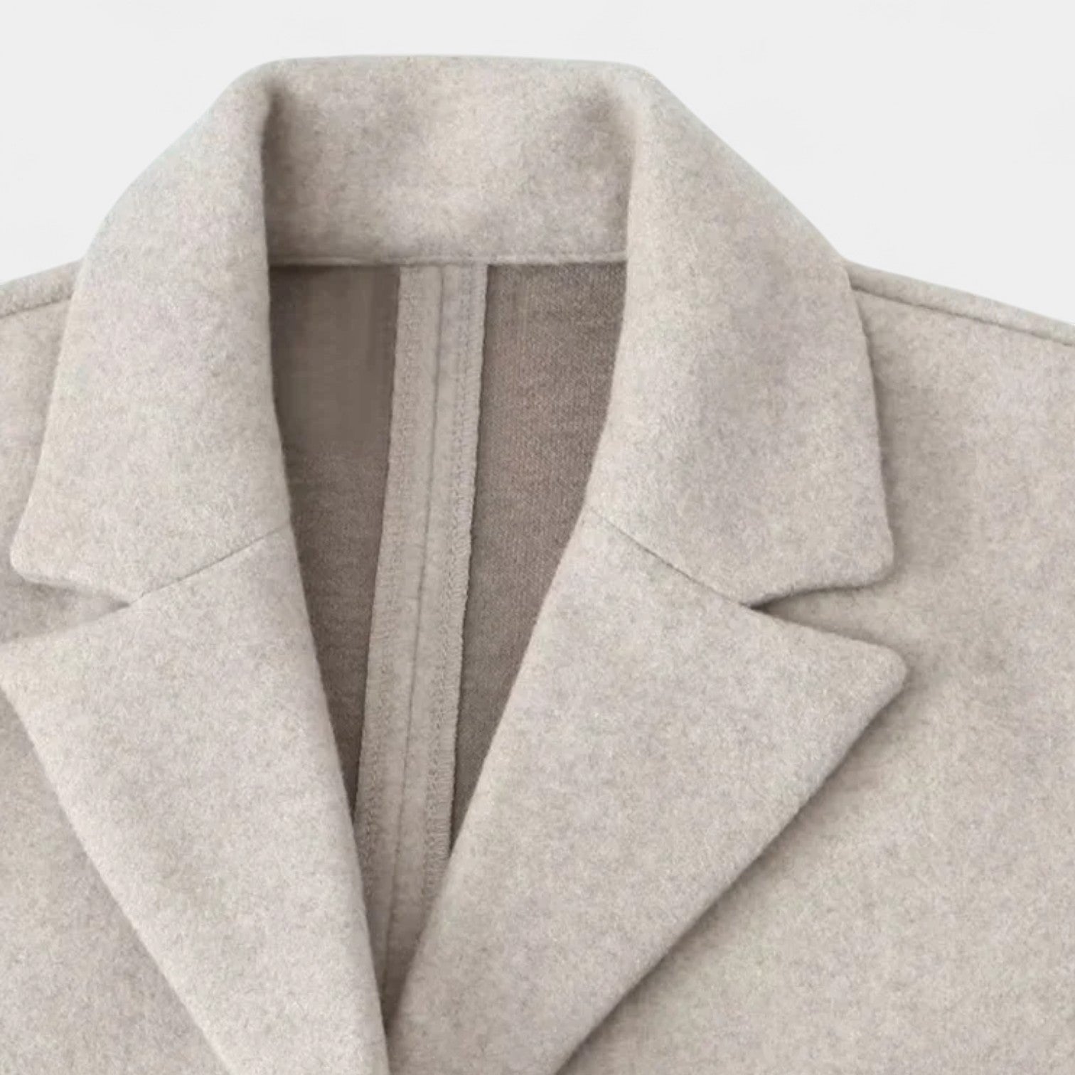 Women’s Long Tailored Coat – Classic Fit, Minimal Design