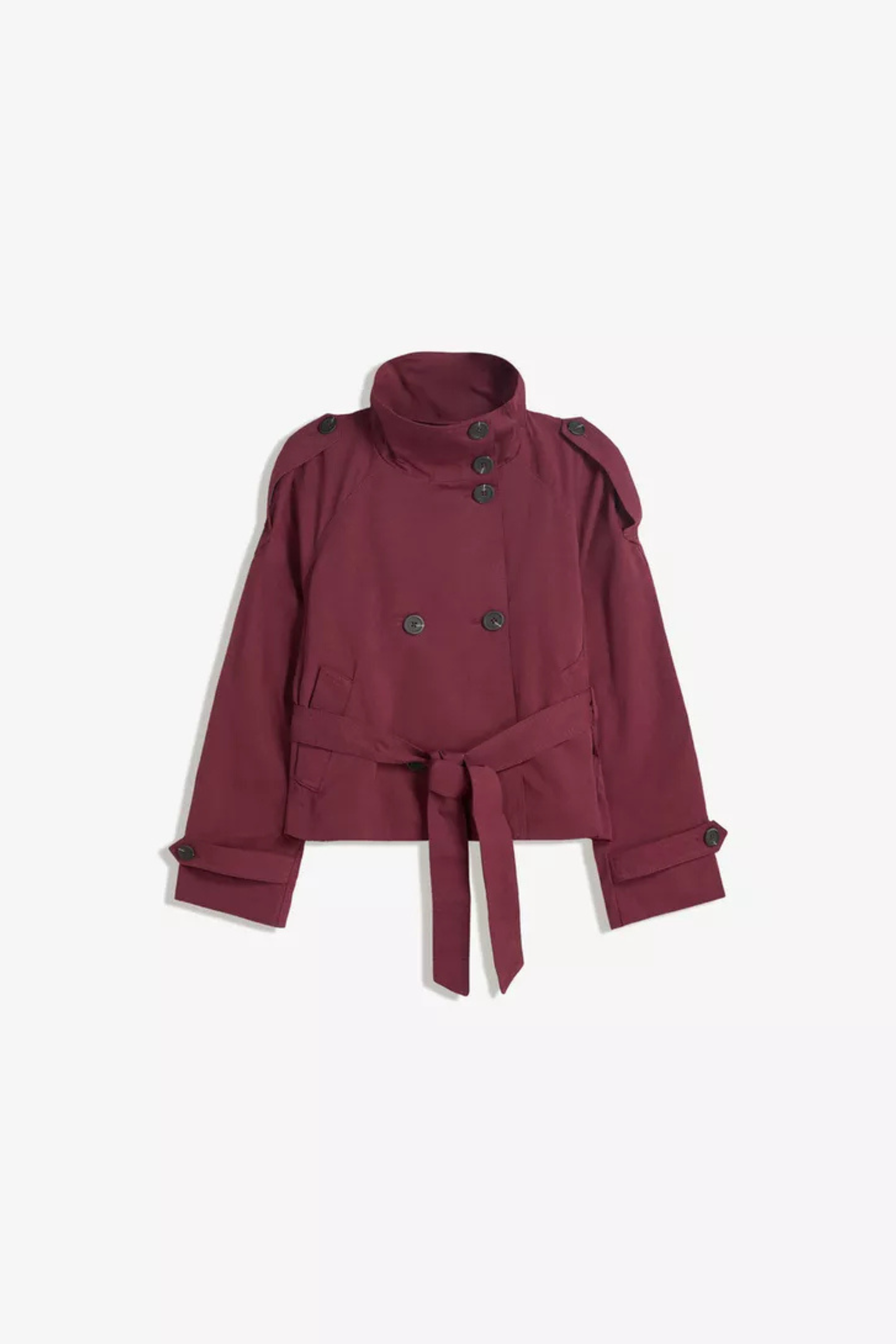 Women’s Short Trench Jacket – Modern Double-Breasted Lightweight Coat