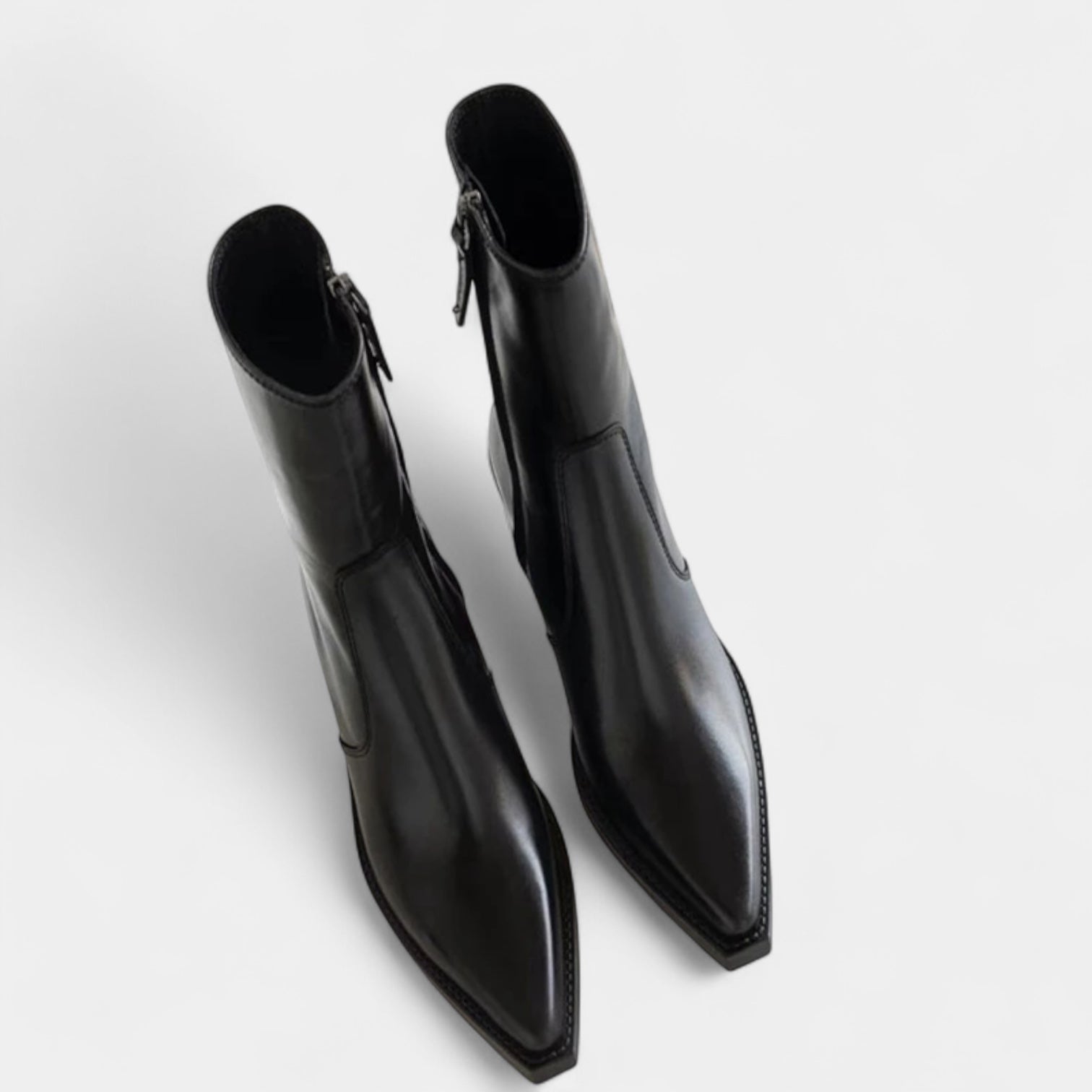 Women’s Heeled Ankle Boots – Pointed Toe, Block Heel
