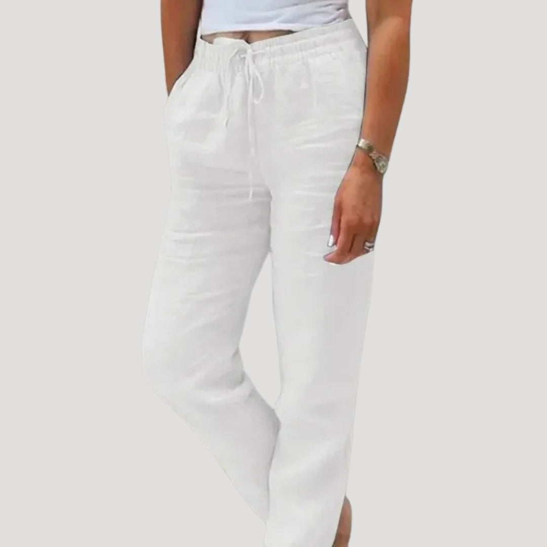 Women’s casual cotton trousers summer drawstring lightweight