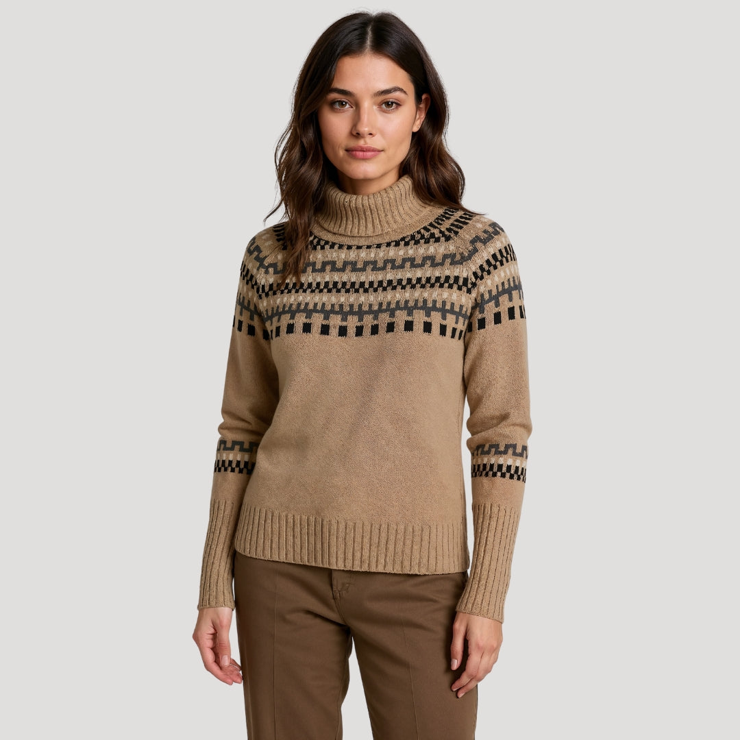 Women’s Nordic Knit Turtleneck Sweater – Winter Edition