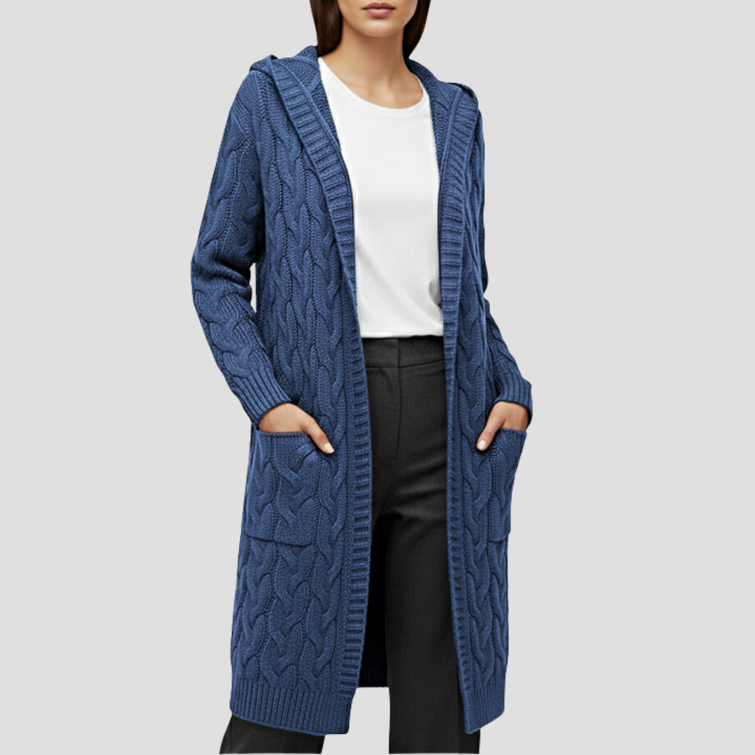 Elise | Cable Knit Long Cardigan