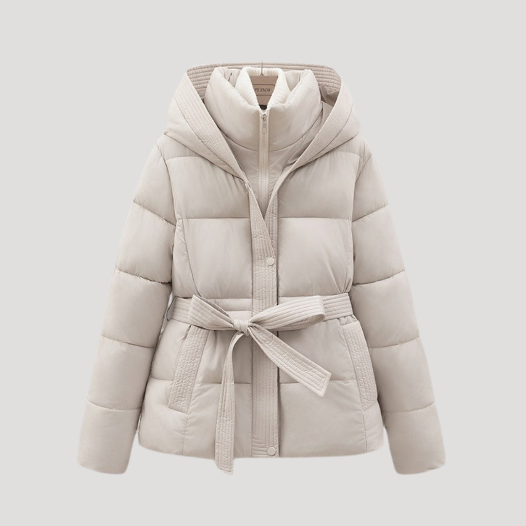 Women’s Belted Puffer Jacket – Warm Winter Comfort Edition