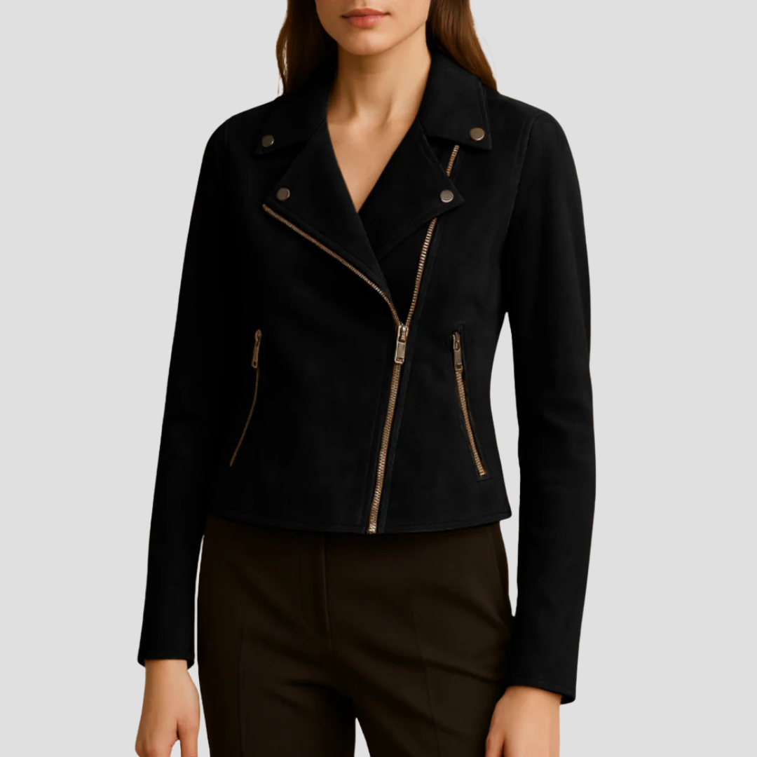 Penelope | Suede Biker Jacket