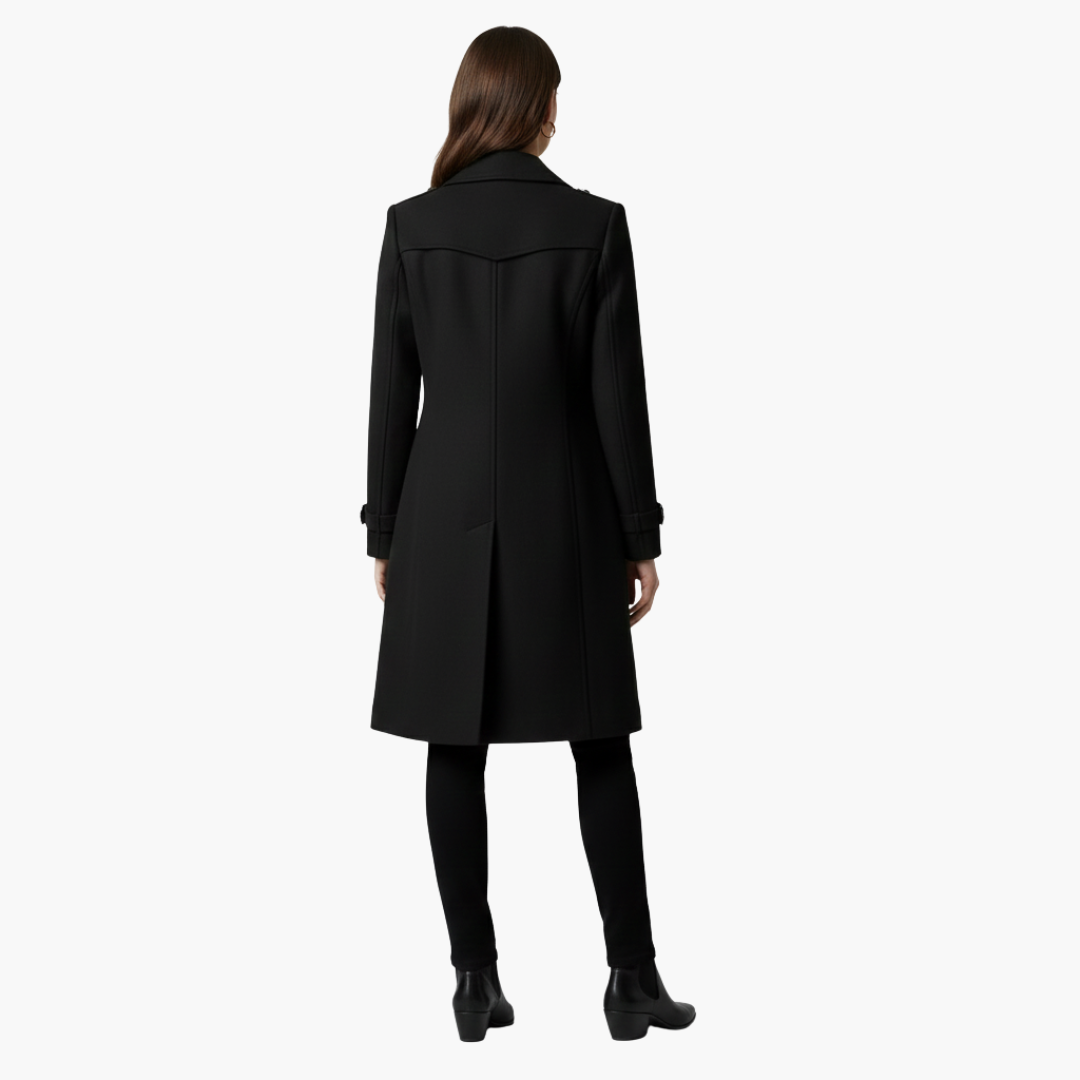 Women’s Double-Breasted Peacoat – Elegant Tailored Winter Coat