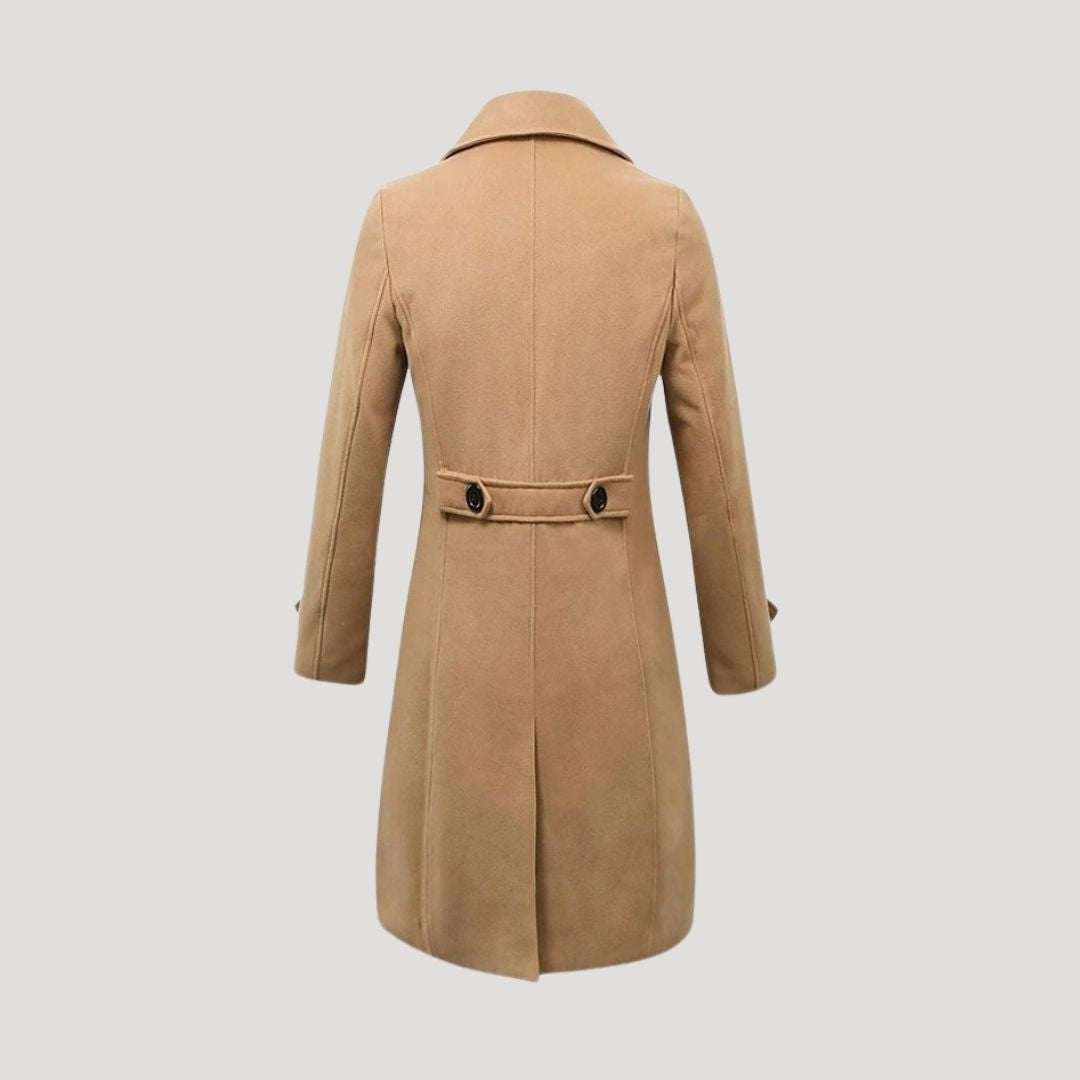 Men’s Premium Double-Breasted Wool Overcoat – Tailored Winter Long Coat