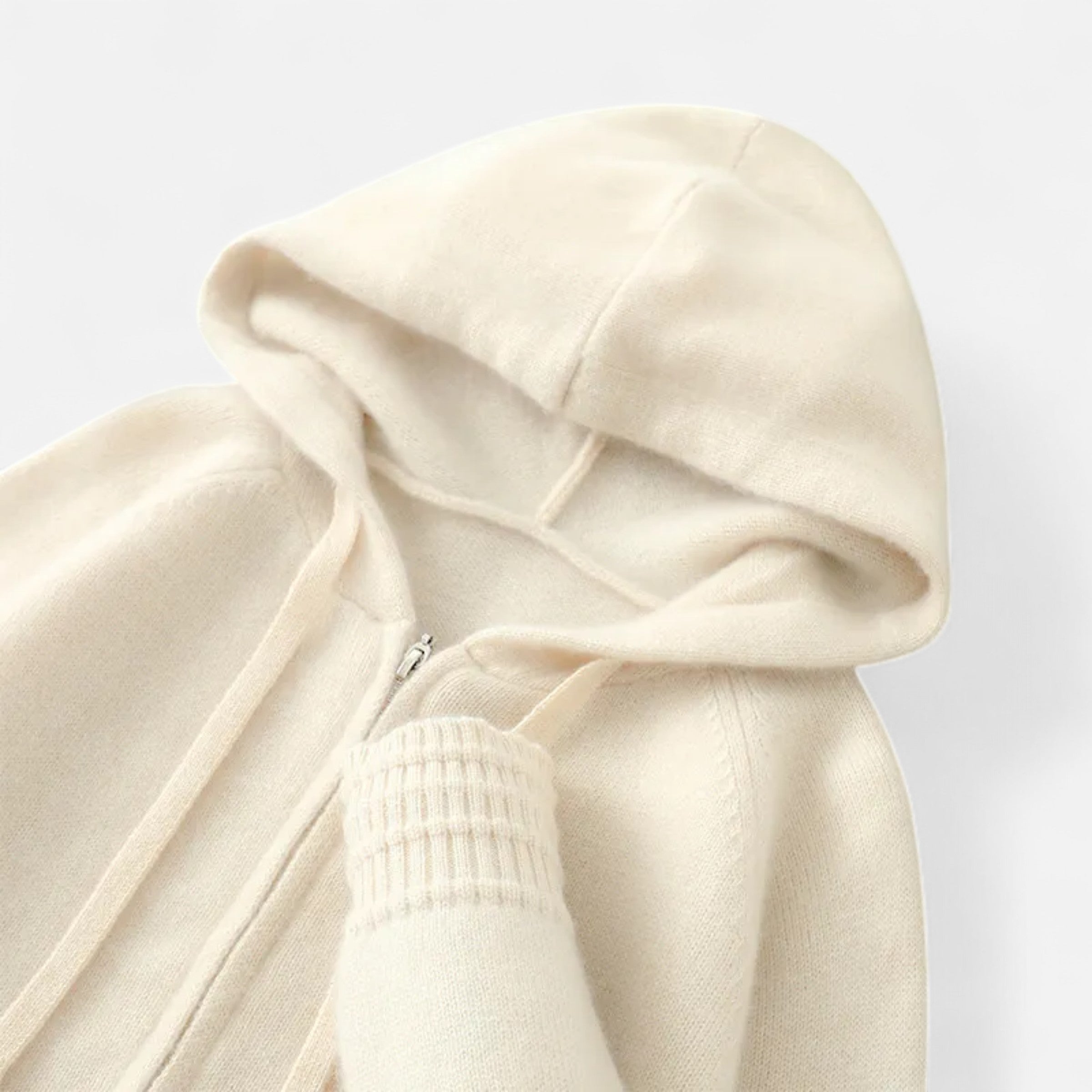 Premium Knit Hooded Zip Cardigan – Warm Minimal & Stylish