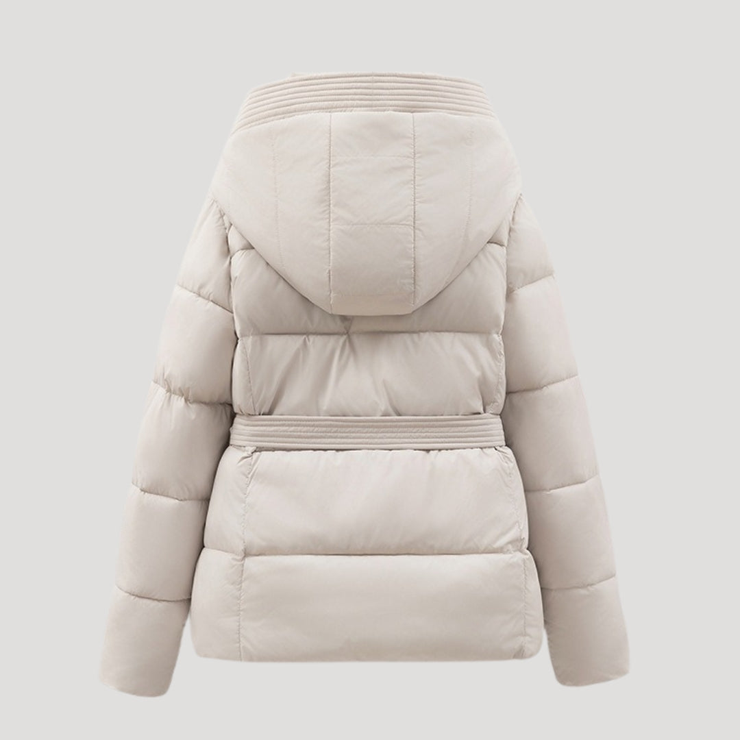 Women’s Belted Puffer Jacket – Warm Winter Comfort Edition
