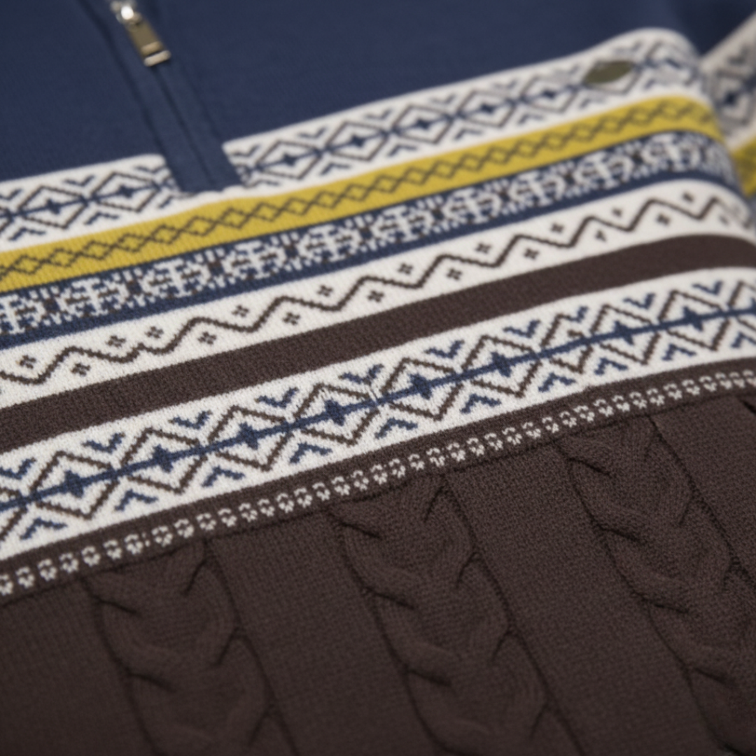 Heritage Half-Zip Cable Knit Sweater – Premium Men’s Knitwear