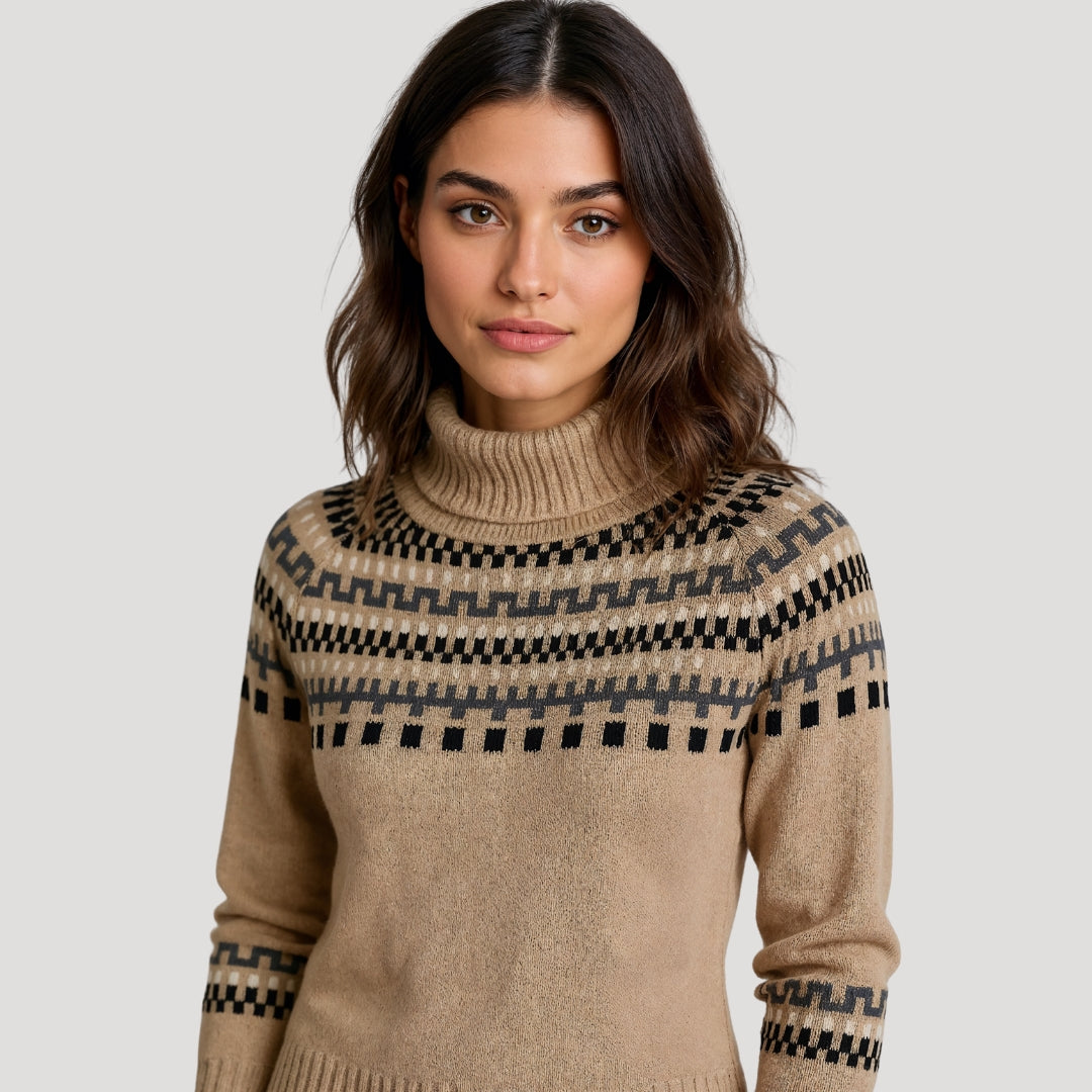 Women’s Nordic Knit Turtleneck Sweater – Winter Edition