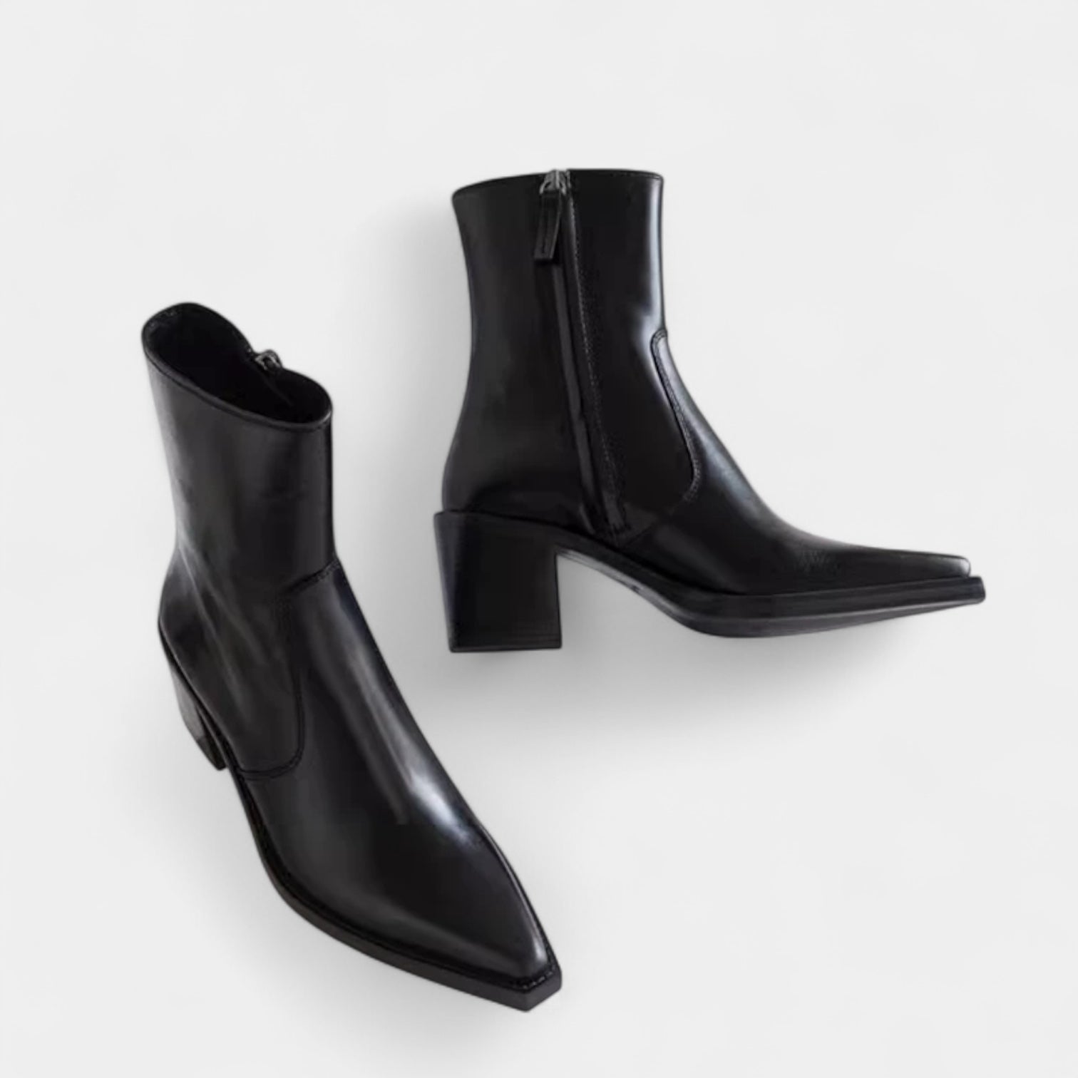 Women’s Heeled Ankle Boots – Pointed Toe, Block Heel