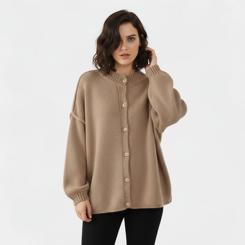 Women’s Button-Front Knit Cardigan – Relaxed Fit