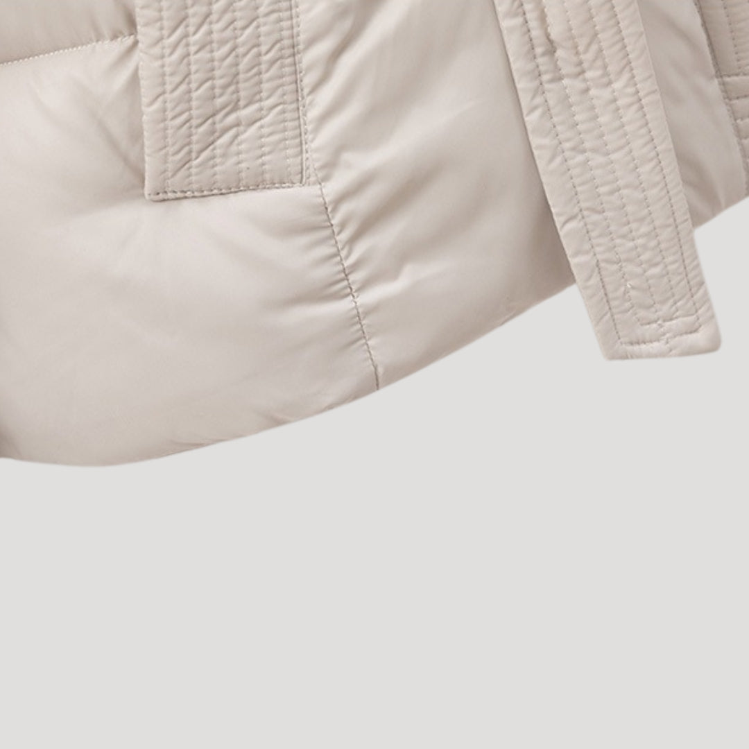 Women’s Belted Puffer Jacket – Warm Winter Comfort Edition
