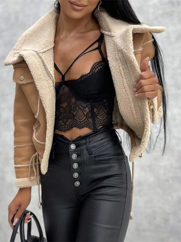Women’s Faux Shearling Aviator Jacket