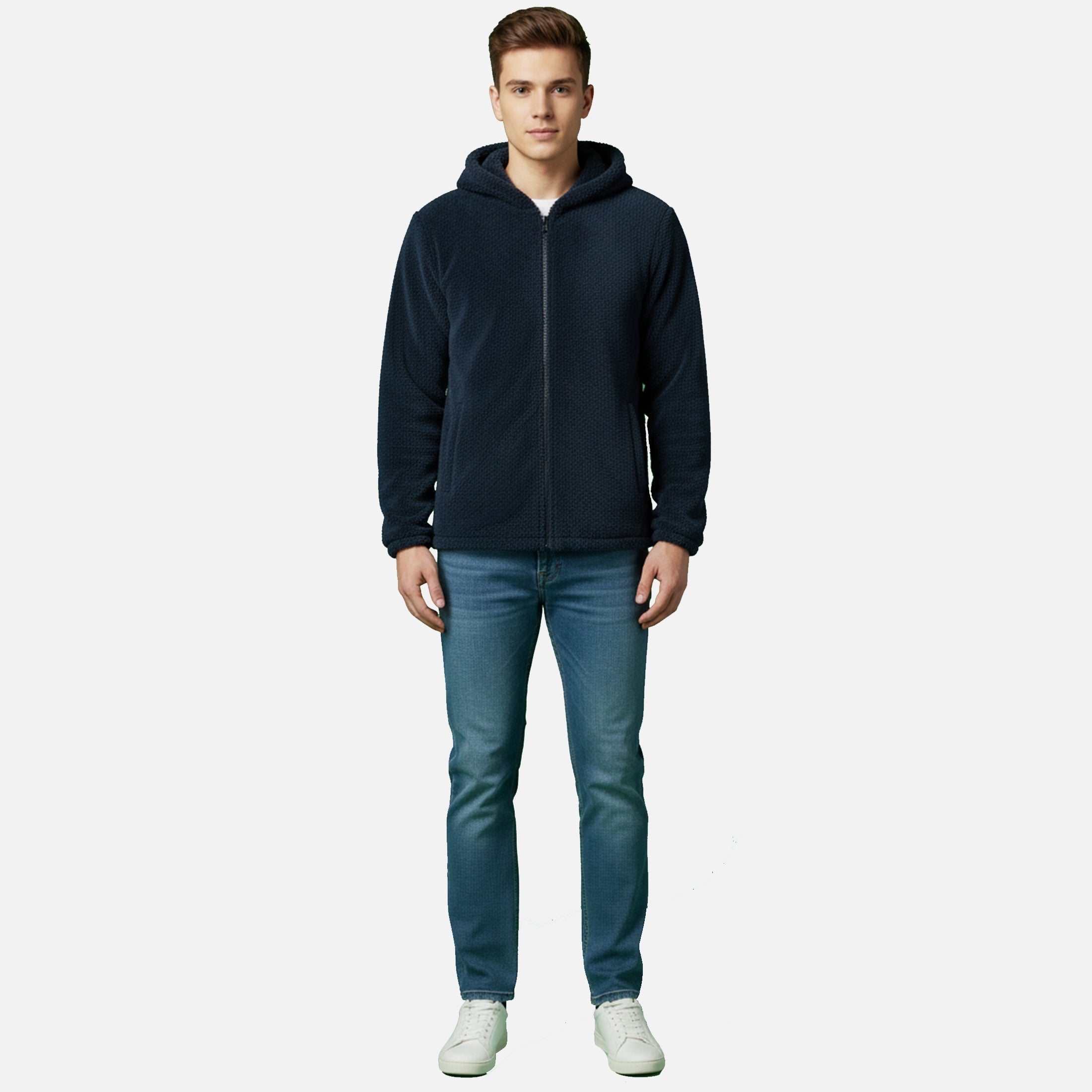 Men’s Sherpa Fleece Zip Hoodie – Ultra-Soft, Warm & Cozy Winter Comfort