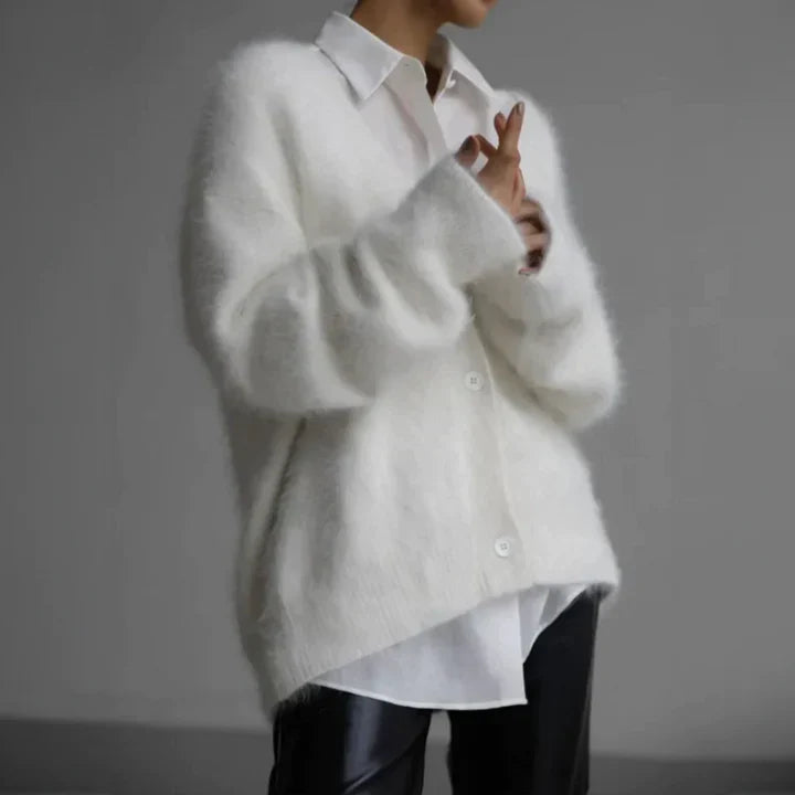 Cardigan - Fine Fiber Blend Knit & Soft Draping Warmth