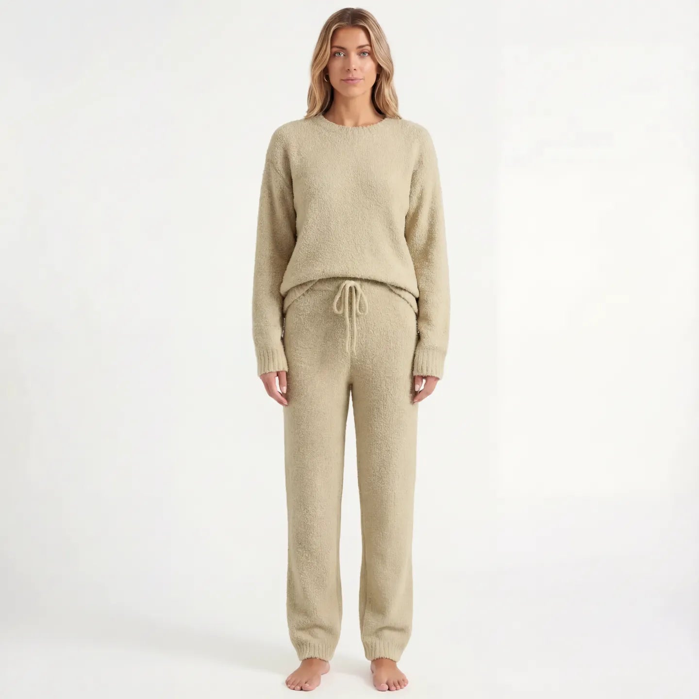 Women’s Soft Knit Loungewear Set – Jumper & Drawstring Trousers