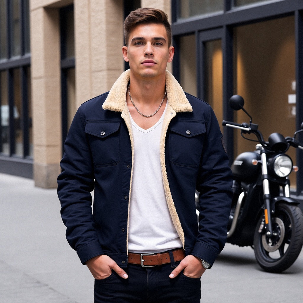 Men’s Sherpa-Lined Winter Jacket – Warmth, Comfort & Rugged Style
